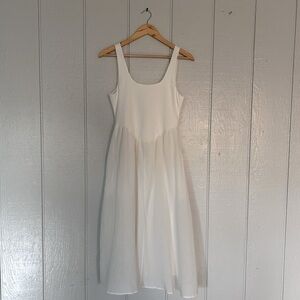 White Sleeveless Midi Dress | Free People Style | Soft Cotton Blend